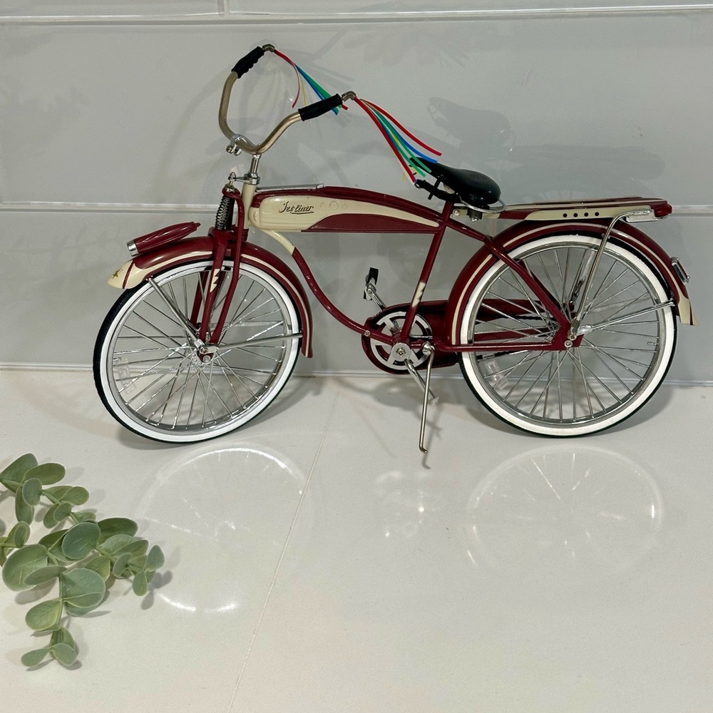 Rare Vintage Jet Liner Bicycle 1950s Boys Bike Cycle Metal Model Length: 11.5 " - Picture 1 of 15